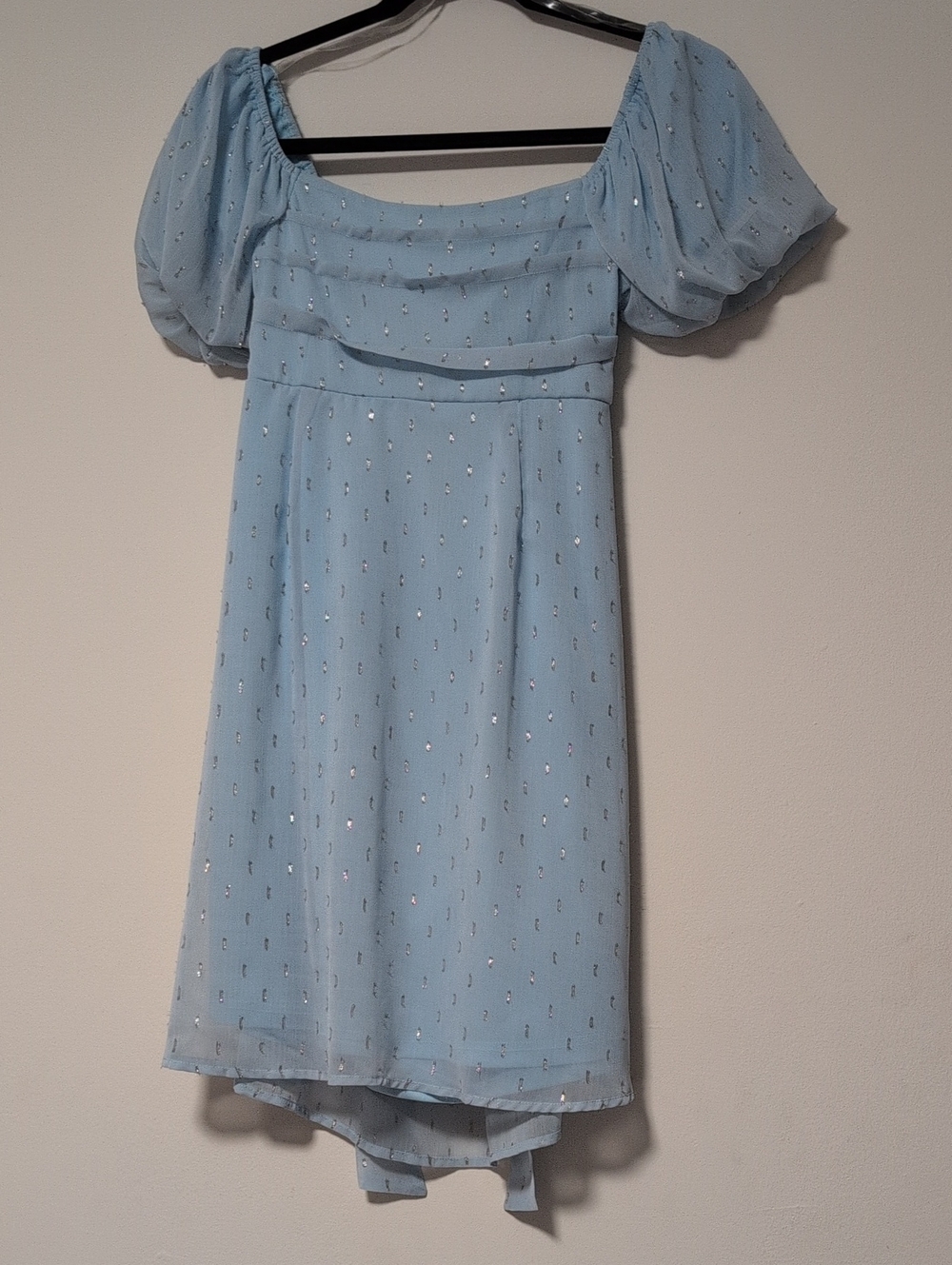 Altar'd State Light Blue Puff-Sleeve Dress